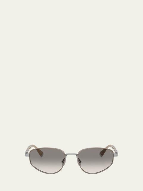 Brunello Cucinelli BC2008ST Titanium Oval Sunglasses