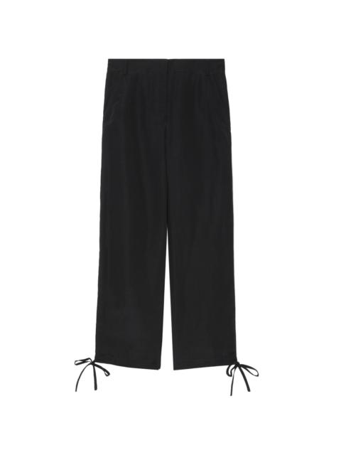 drawstring-cuffs linen-blend trousers