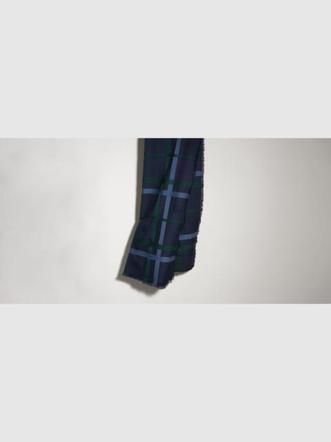 GUCCI Tartan cashmere jacquard stole
