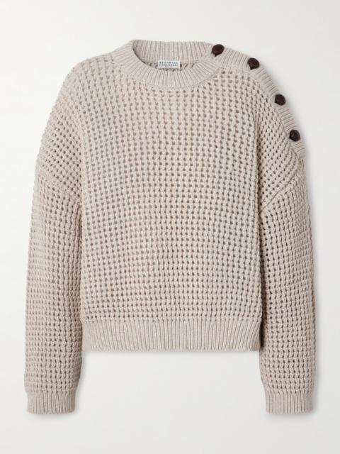 Brunello Cucinelli Open-knit Cotton-blend Sweater