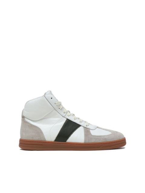 colour-block leather high-top sneakers