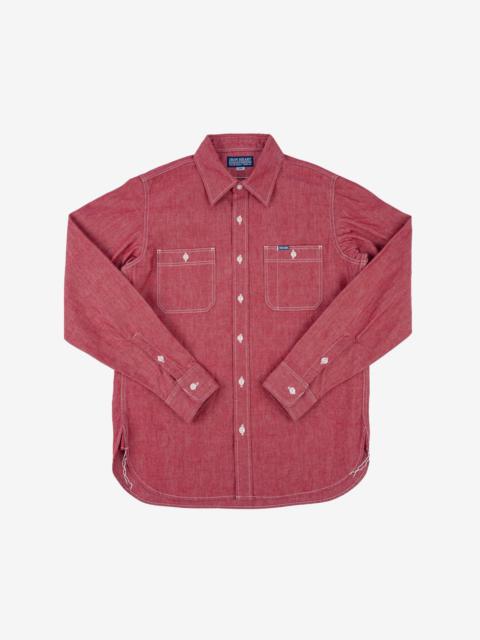 Iron Heart IHSH-363-RED 10oz Organic Chambray Work Shirt - Red