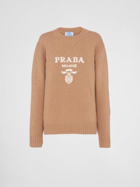 Prada Cashmere and wool Prada logo crew-neck sweater