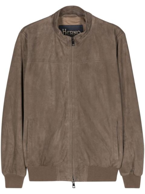 Herno panelled leather jacket