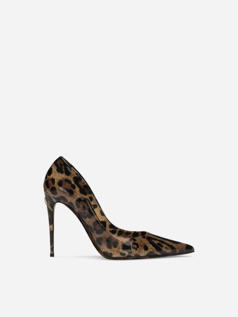 Dolce & Gabbana Printed polished calfskin pumps