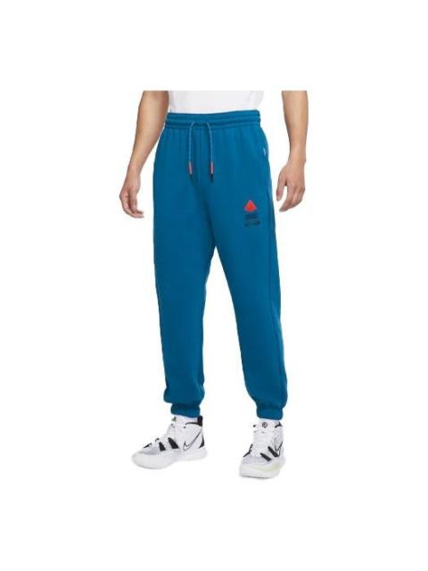 Nike 남자 나이키 농구 훈련 Fleece Lined 체재 따뜻한 번들 피트 스포츠 바지 / 바지 / 조깅 블루
