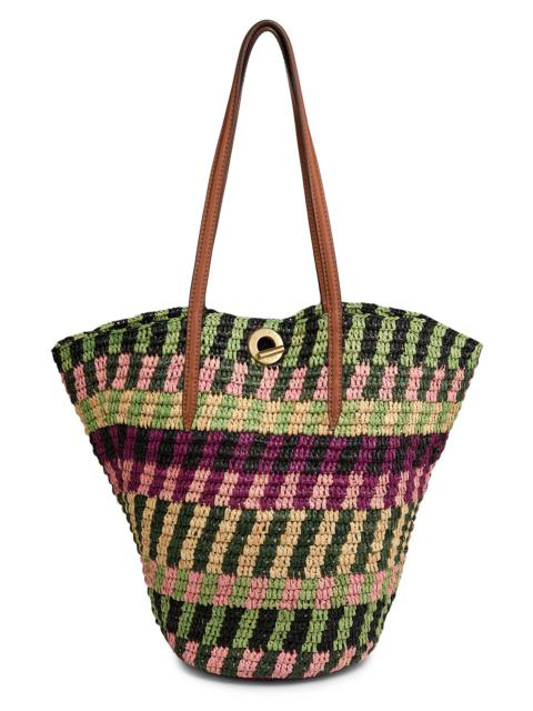 VERONICA BEARD Women's Striped Raffia Tote Bag - Berry