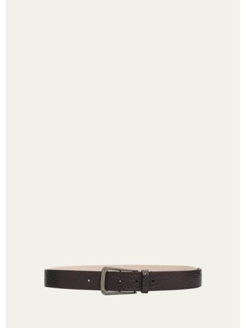 Brunello Cucinelli Lizard-Effect Leather Belt