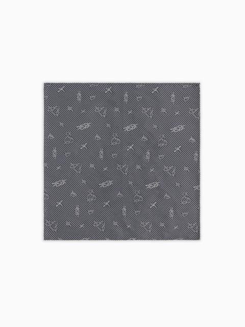 EMPORIO ARMANI Pure silk, jacquard knot-pattern pocket square