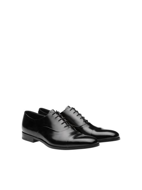 Brushed leather laced Oxford shoes
