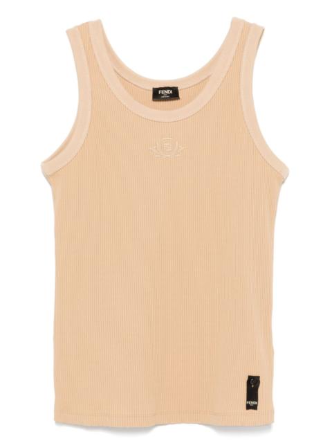 FENDI logo-embroidered tank top