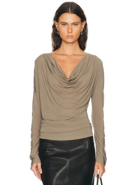 Helmut Lang Cowl Long Sleeve Top
