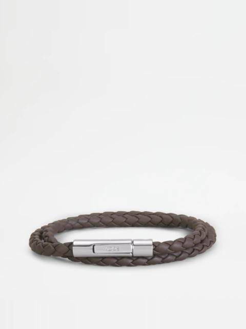 Tod's MYCOLORS BRACELET IN LEATHER - BROWN