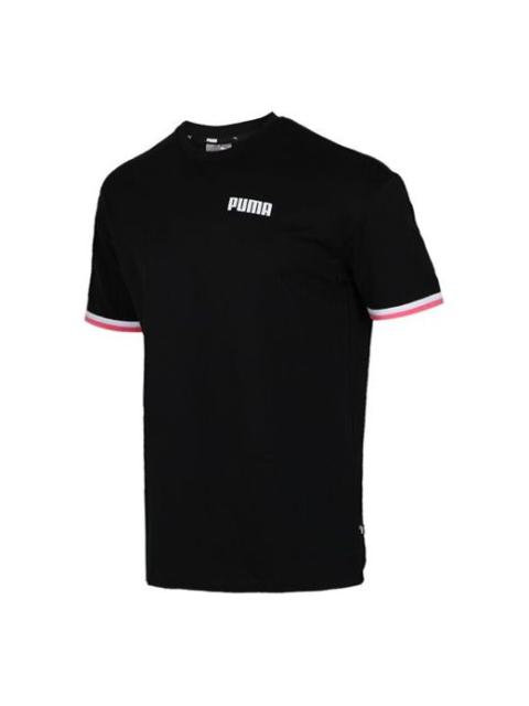 PUMA PUMA Casual Sports Breathable Round Neck Knit Short Sleeve Black 584155-01