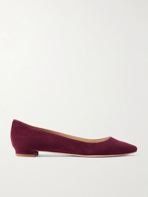 Manolo Blahnik BB suede ballet flats Burgundy