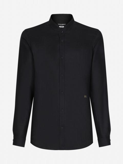 Dolce & Gabbana Linen Martini-fit shirt with DG hardware