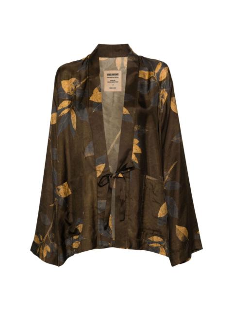 Jester motif-print kimono jacket