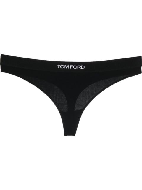 logo-waistband thong