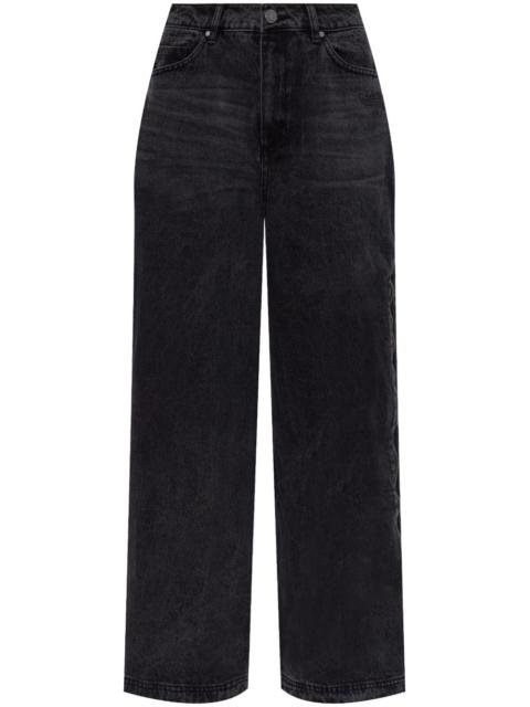 adidas zip-detail wide-leg jeans