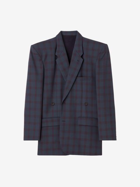 The Frankie Shop Marnay Padded Blazer - Navy Plaid