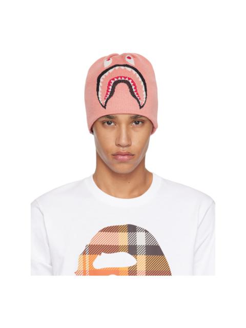 A BATHING APE® Pink 2nd Shark Knit Beanie