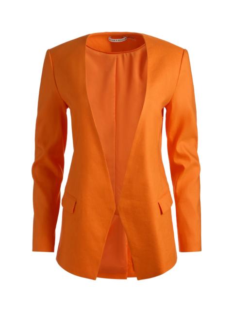 Alice + Olivia CORBIN COLLARLESS LINEN BLAZER