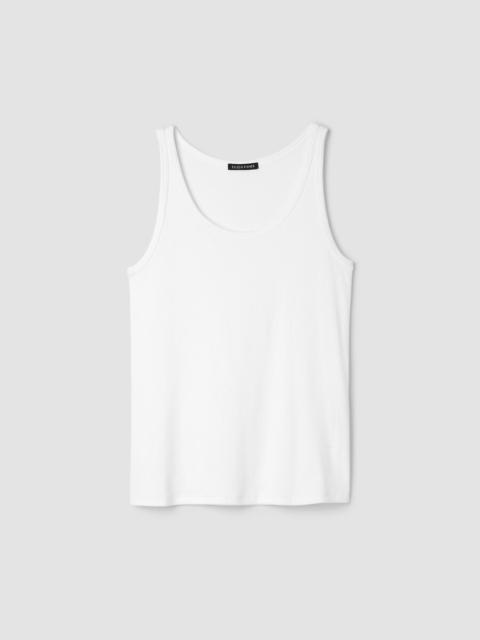 EILEEN FISHER Organic Cotton Stretch Rib Scoop Neck Tank