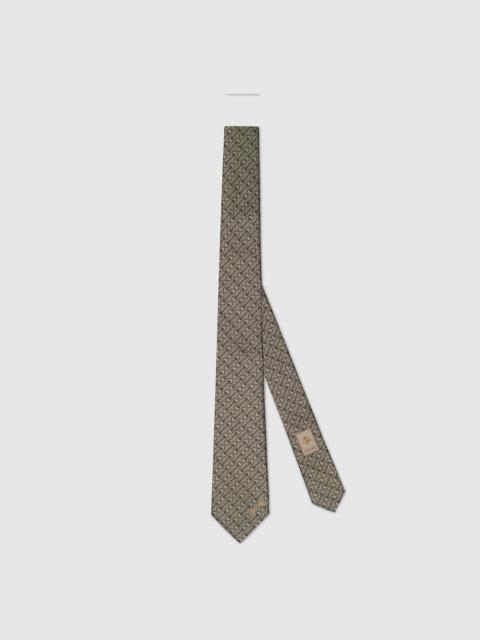 GUCCI Horsebit silk jacquard tie