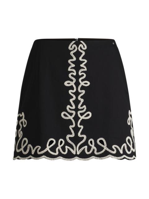 BOSS COTTON MINI SKIRT WITH CONTRAST EMBROIDERY