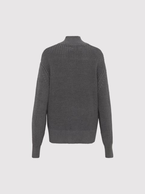 ST. AGNI Zip Detail Cardigan - Smoke