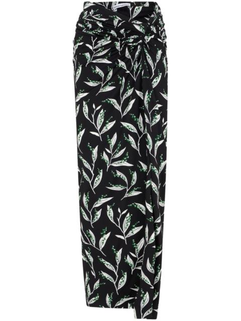 rabanne graphic-print high-waist maxi skirt