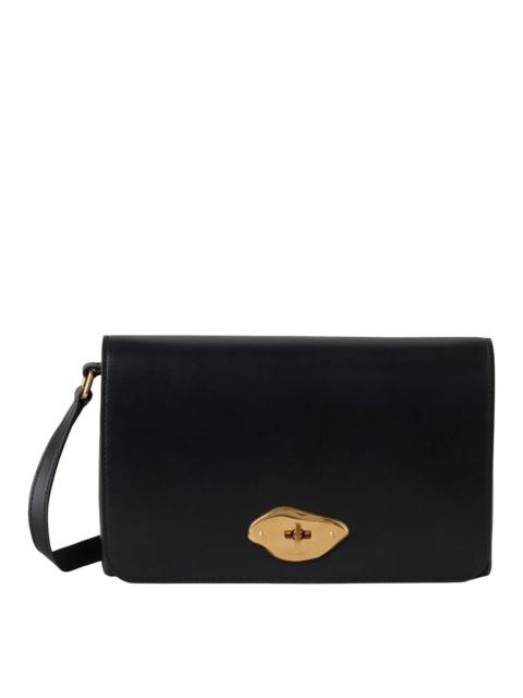 Mulberry Lana Wallet On Strap Black High Gloss Leather