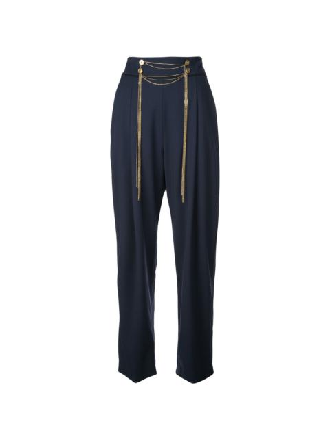 chain-embroidered trousers