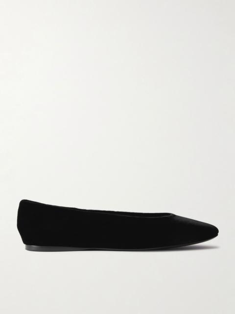 SAINT LAURENT Gio velvet ballet flats Black