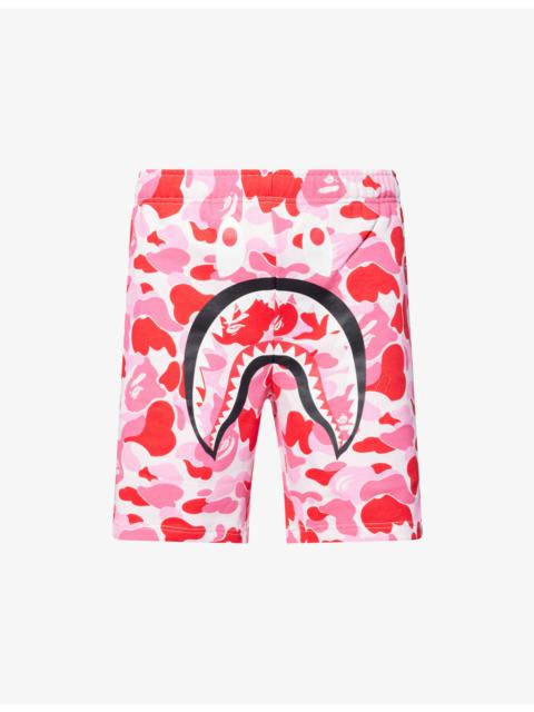 A BATHING APE® Camo Shark Printed Cotton Sweat Shorts