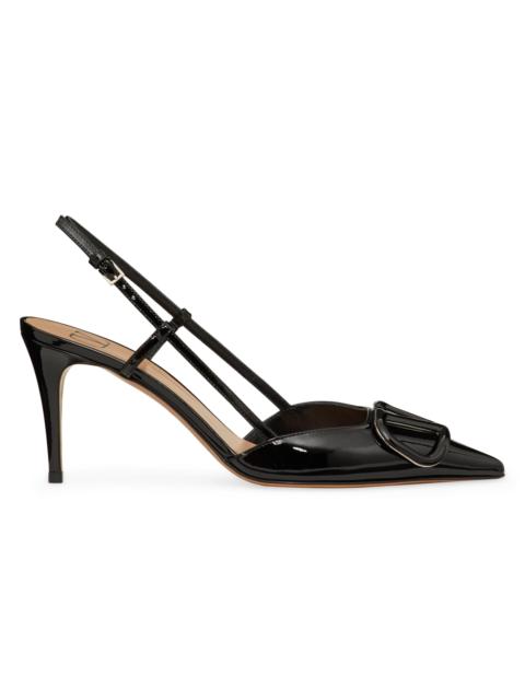 Valentino Women's VLogo 80MM Signature Patent Leather Slingback Pumps - Black
