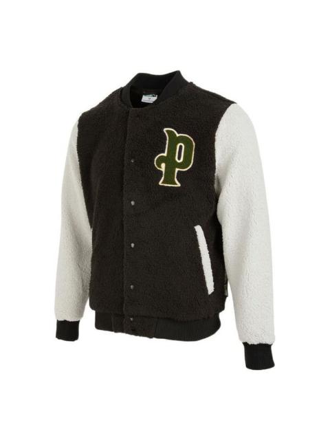 PUMA PUMA Logo Sherpa Baseball Jacket 'Black' 536182-05