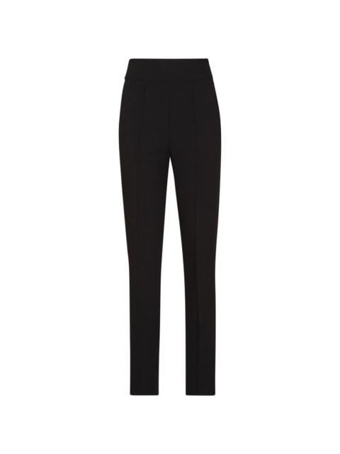 slim-cut crepe trousers