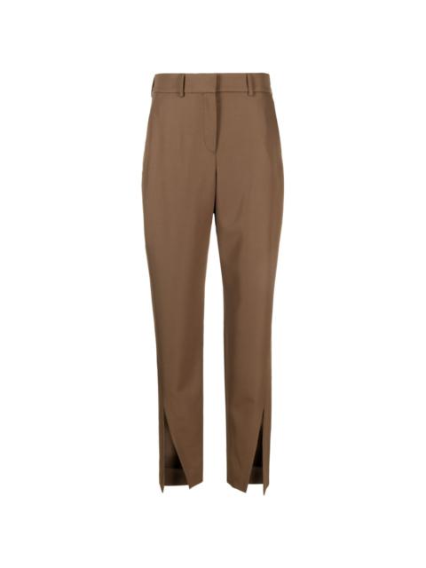 slit-detail wool tapered trousers