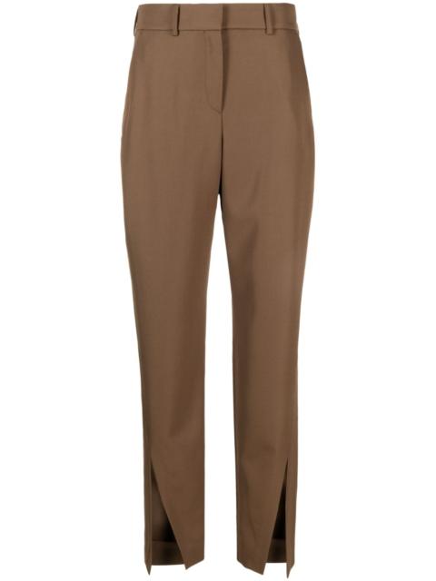 slit-detail wool tapered trousers