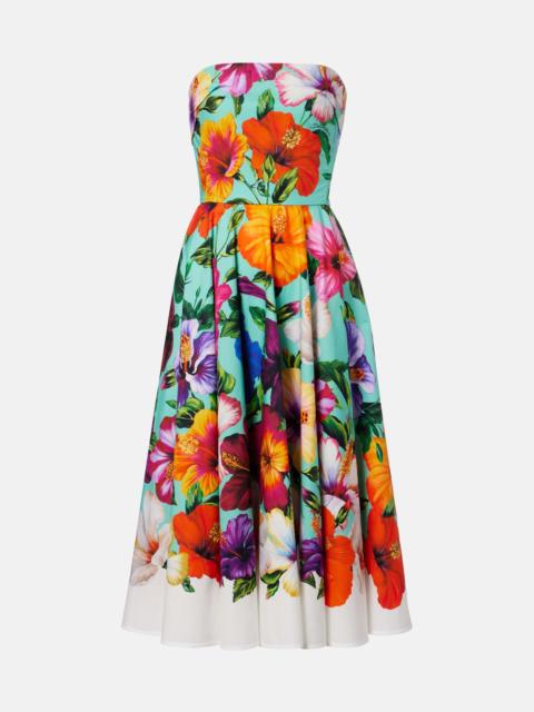 Dolce & Gabbana Floral cotton bustier dress