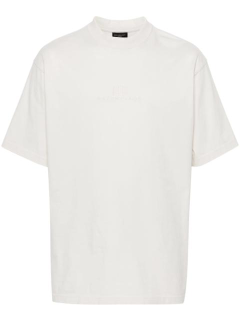 BALENCIAGA logo-embroidered cotton T-shirt