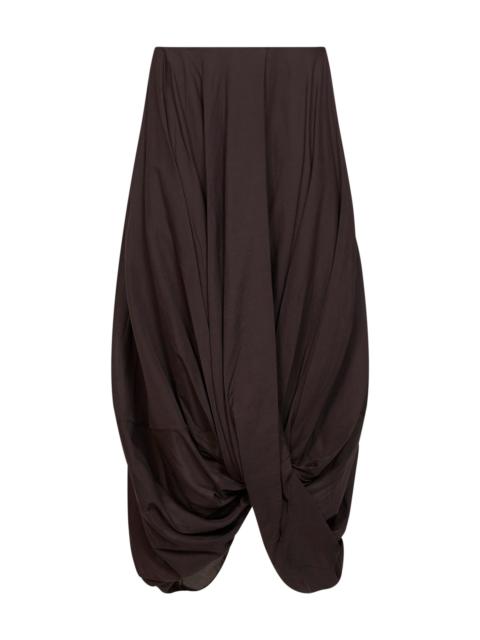 TOTEME Walnut jersey asymmetric cocoon skirt
