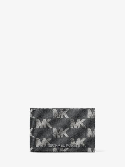 MICHAEL KORS Cooper Medium Logo Jacquard Denim Wallet