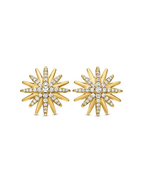 DAVID YURMAN Women's Starburst Stud Earrings in 18K Yellow Gold with Diamonds, 19mm - Diamond