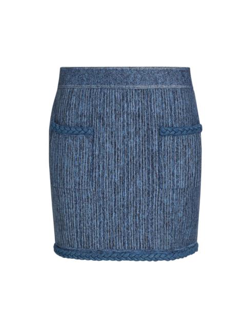 MILLY Women's Soleil Pinstriped Knit Miniskirt - Blue Multi