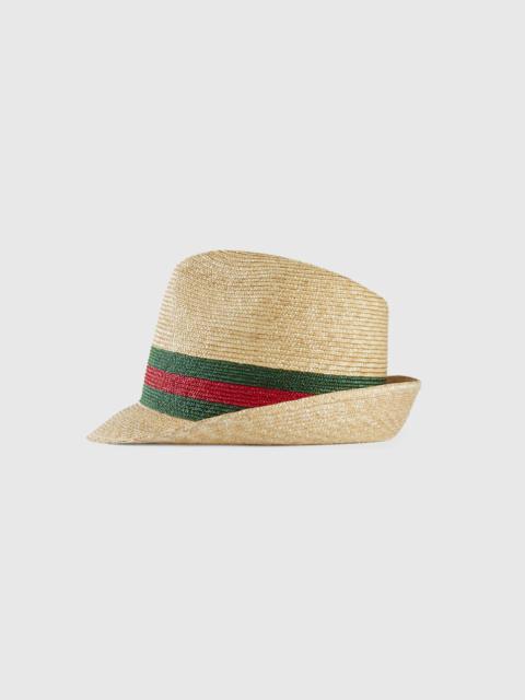 Woven straw bucket hat