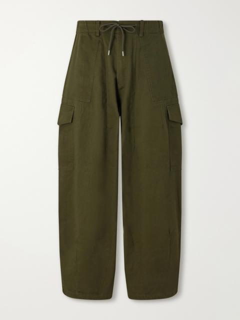 FrizmWORKS Wide-Leg Cotton-Twill Drawstring Cargo Trousers