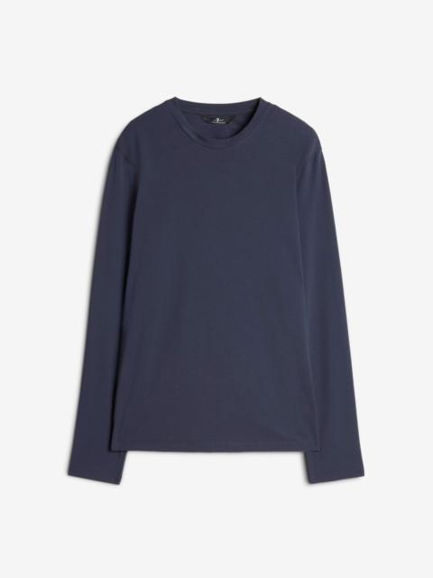 7 For All Mankind Luxe Performance Long Sleeve Tee in Navy