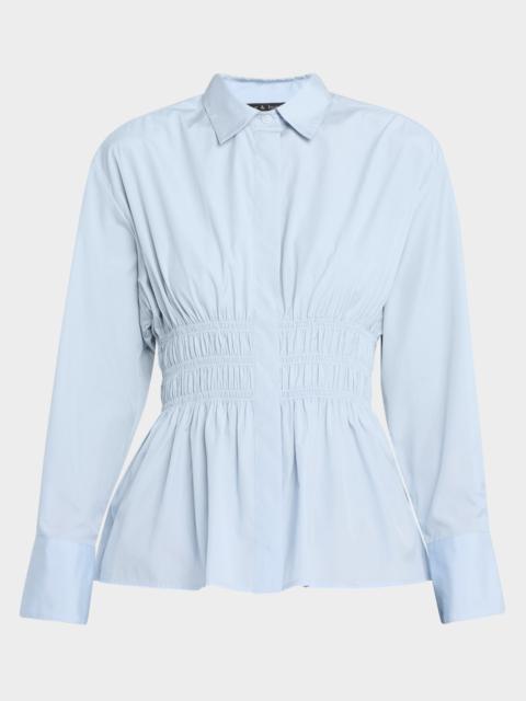 rag & bone Blythe Smocked Poplin Shirt